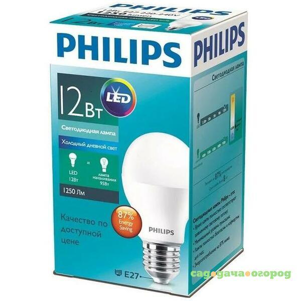 Фото Лампа светодиодная Philips 929001379987 ESS LEDBulb 12Вт-120Вт E27 6500К 230В A60 RCA