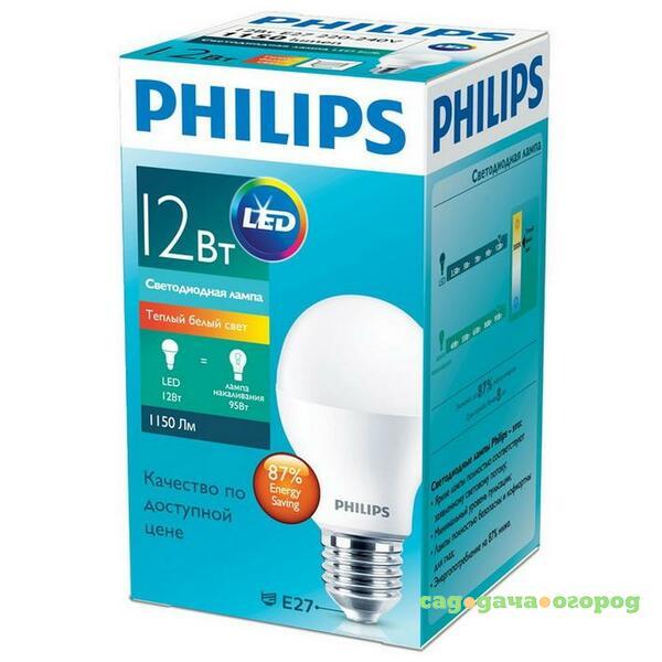 Фото Лампа светодиодная Philips 929001379687 ESS LEDBulb 12Вт-120Вт E27 3000К 230В A60 RCA