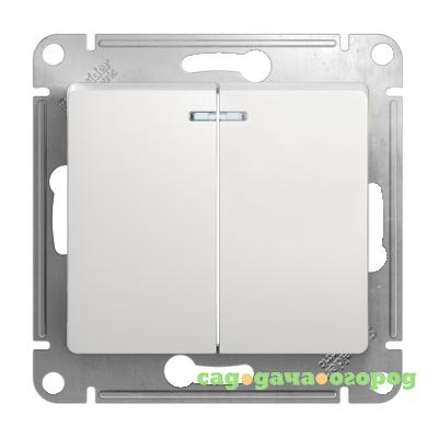 Фото Механизм выключателя Schneider Electric Glossa GSL000153 двухклавишный с индикатором белый