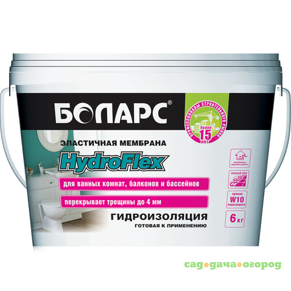 Фото Гидроизоляция Боларс Hydroflex 6 кг