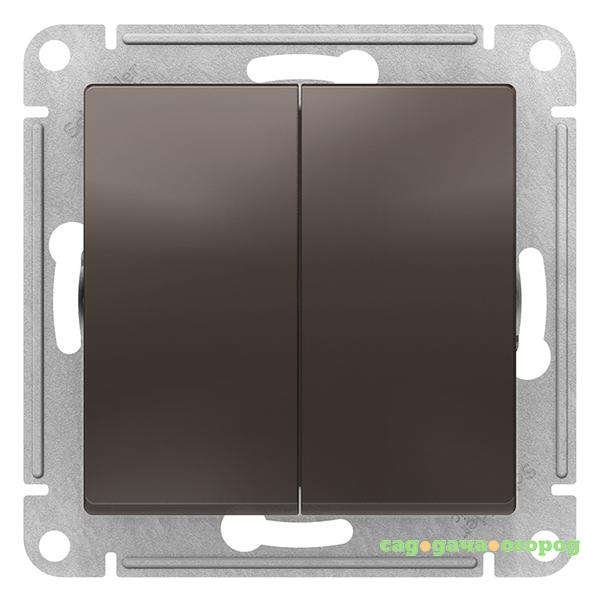 Фото Механизм выключателя Schneider Electric AtlasDesign ATN000651 двухклавишный мокко