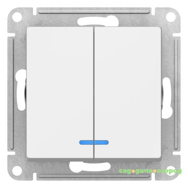 Фото Механизм выключателя Schneider Electric AtlasDesign ATN000153 двухклавишный с индикатором белый