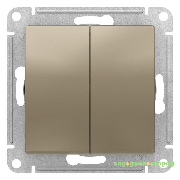 Фото Механизм выключателя Schneider Electric AtlasDesign ATN000551 двухклавишный шампань