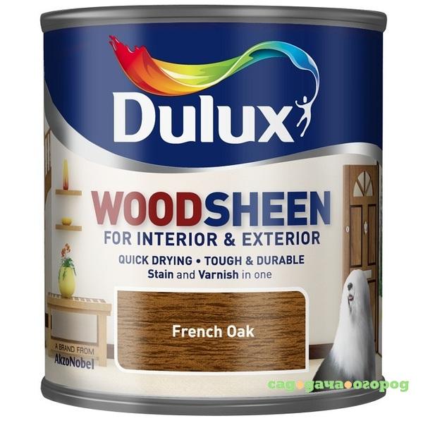 Фото Лак-морилка на водной основе Dulux Woodsheen по дереву полуматовый французский дуб 0,75 л