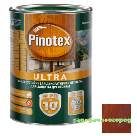 Фото Пропитка для древесины Pinotex Ultra Рябина 1 л