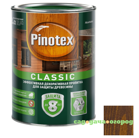 Фото Пропитка для древесины Pinotex Classic Орех 1 л