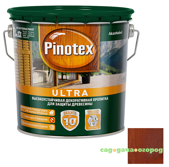 Фото Пропитка для древесины Pinotex Ultra Рябина 2,7 л