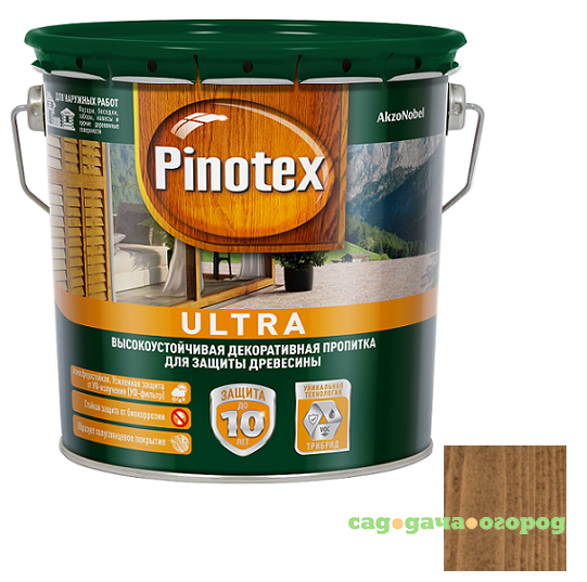 Фото Пропитка для древесины Pinotex Ultra Тик 2,7 л