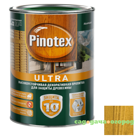 Фото Пропитка для древесины Pinotex Ultra Калужница 1 л