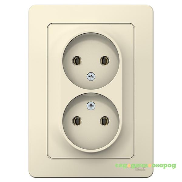 Фото Розетка Schneider Electric Blanca BLNRS000022 двухместная без заземления молочная