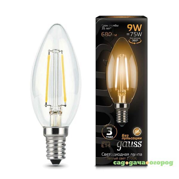 Фото Лампа светодиодная Gauss 103801109 Filament Candle E14 9W 2700К