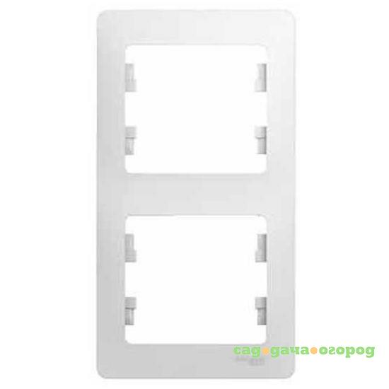 Фото Рамка двухместная Schneider Electric Glossa GSL000106 белая