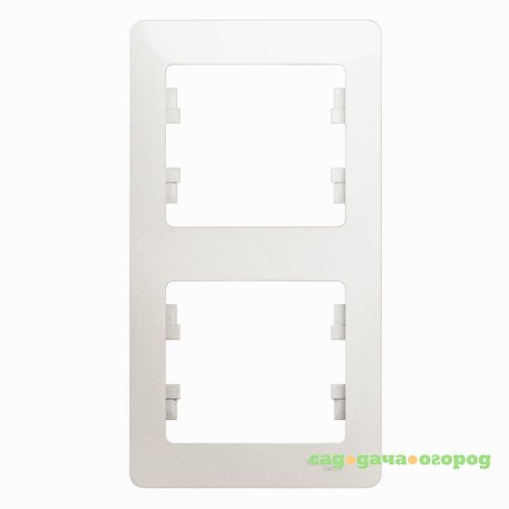 Фото Рамка двухместная Schneider Electric Glossa GSL000606 перламутр