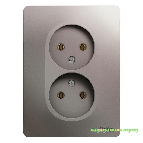 Фото Розетка Schneider Electric Glossa GSL001220 двухместная без заземления платина