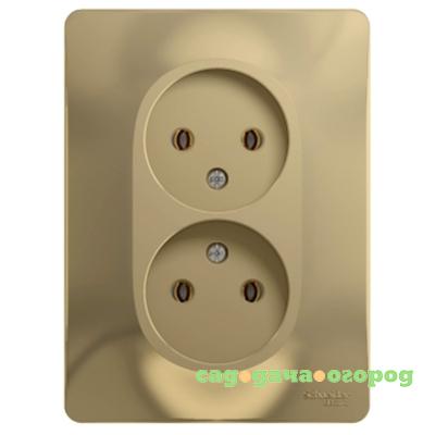 Фото Розетка Schneider Electric Glossa GSL000420 двухместная без заземления титан