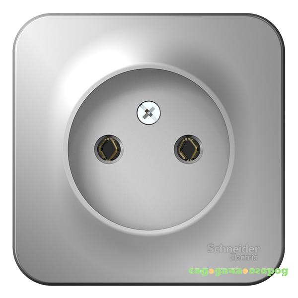 Фото Розетка Schneider Electric Blanca BLNRA000113 одноместная без заземления с изолирующей пластиной алюминий