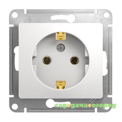 Фото Механизм розетки Schneider Electric Glossa GSL000143 одноместный с заземлением белый