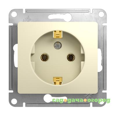 Фото Механизм розетки Schneider Electric Glossa GSL000243 одноместный с заземлением бежевый