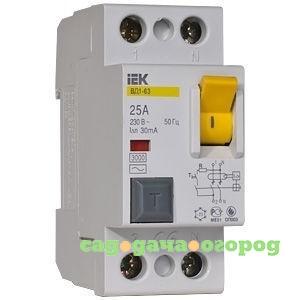 Фото Автоматический выключатель дифференциального тока IEK ВД1-63 2Р 25 А 30 мА MDV10-2-025-030