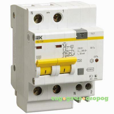 Фото Автоматический выключатель дифференциального тока IEK АД12М 2Р С16 30мА