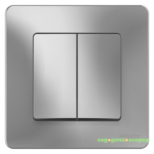 Фото Выключатель Schneider Electric Blanca BLNVS010503 двухклавишный алюминий