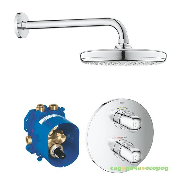 Фото Душевой комплект Grohe Grohtherm 1000 34582001 с верхним душем Tempesta 210