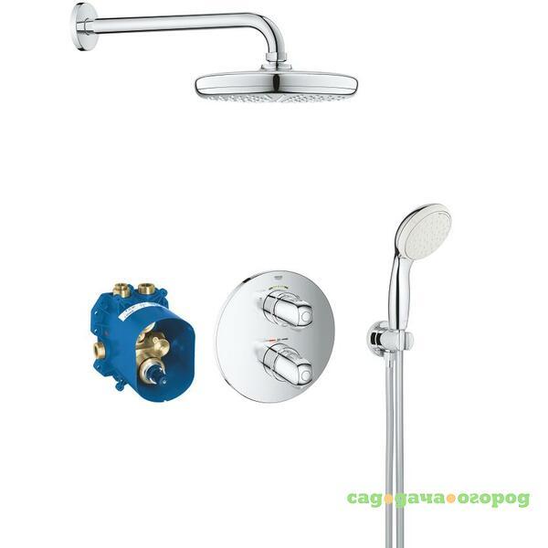 Фото Душевой комплект Grohe Grohtherm 1000 34614001 с верхним душем Tempesta 210