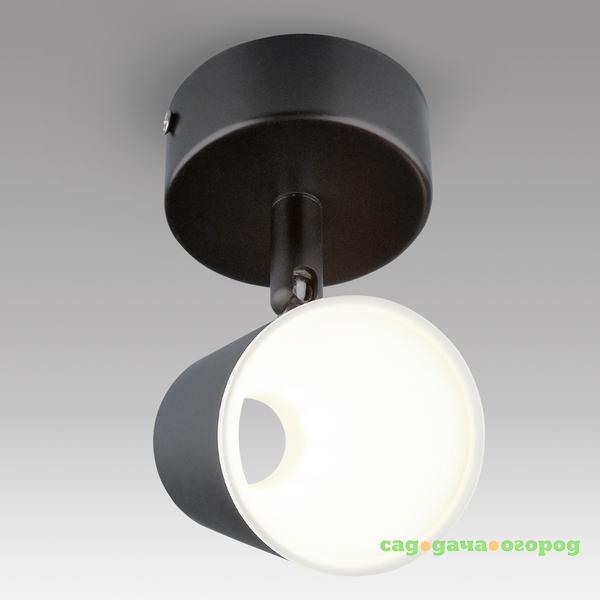 Фото Светодиодный настенный светильник с поворотным плафоном DLR025 черный матовый