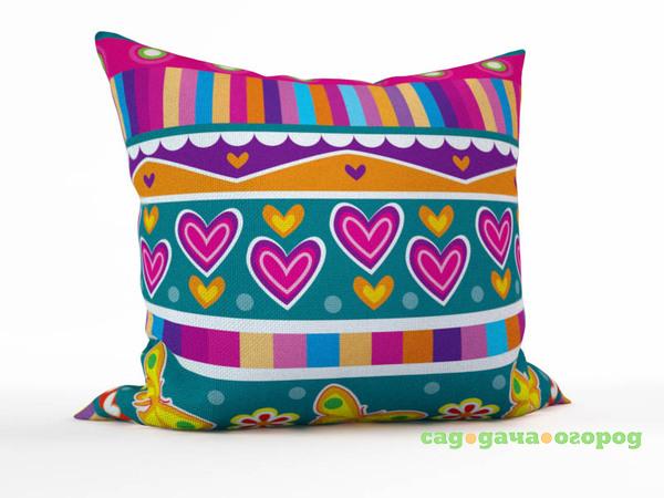 Фото Декоративная подушка Пурпурные Сердца (45х45)