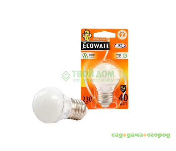 Фото Лампочка Ecowatt P45 230В 4.7(40)W 2700K E27