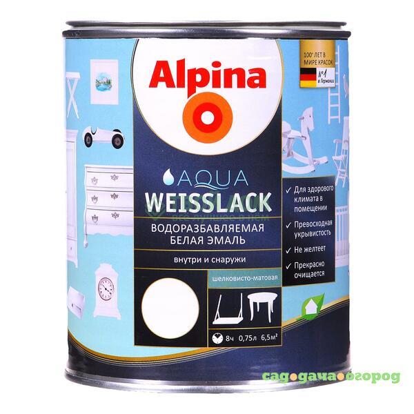 Фото Эмаль Alpina Эмаль aqua ac weisslack gl 750ml