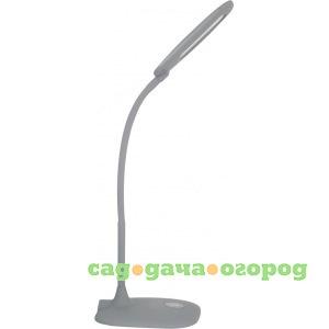 Фото Настольный светильник camelion kd-800 c08 серый, led, 7вт, 230в, сенсорное включение, 3 уровня яркости, 4000к 12950