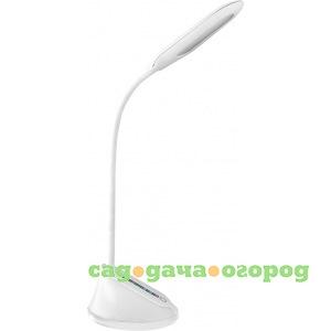 Фото Настольный светильник camelion kd-799 c01 белый, led, 7вт, 230в, сенсорное включение, 3 уровня яркости, rgb-подсветка 12514