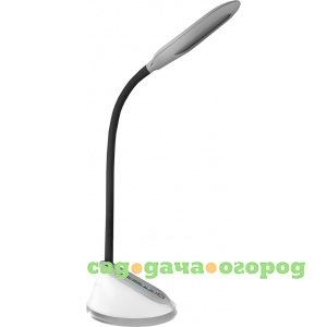 Фото Настольный светильник camelion kd-799 c03 серебро, led, 7вт, 230в, сенсорное включение, 3 уровня яркости, rgb-подсветка 12516