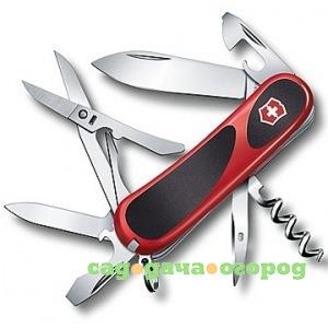 Фото Красный нож 85 мм 14 функций victorinox evogrip 14 2.3903.c