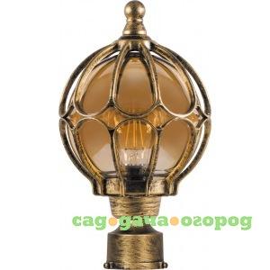 Фото Садово-парковый светильник, круглый на столб 60w 230v e27, черное золото feron pl3703 11359