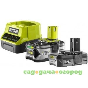 Фото Аккумуляторы ryobi one+ rc18120-242 5133003365 (18 в; 4.0 а*ч + 2.0 a*ч; li-ion) + зарядное устройство rc18120