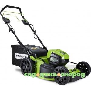 Фото Самоходная аккумуляторная газонокосилка greenworks gd60lm46spk4 60v 2502907ub