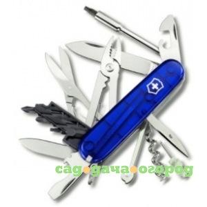 Фото Швейцарский нож victorinox cybertool 1.7725.t2 91 мм, 34 функции, синий полупрозрачный