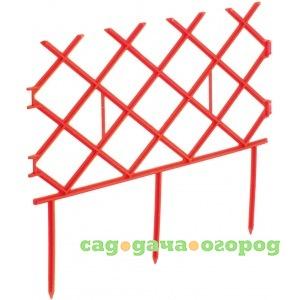 Фото Декоративный забор комплект-агро палисад 19х300см, красный ka1193r