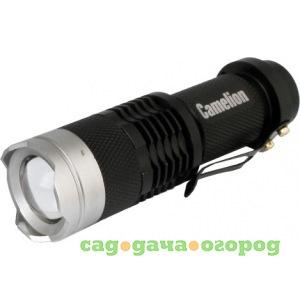 Фото Фонарь camelion led5135 черный, led xpe, zoom, 3 режима, 1xlr6 в комплекте, алюминий, блистер 12915