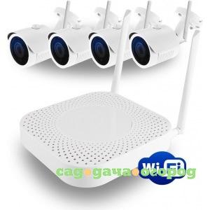Фото Комплект ginzzu wifi hk-440w 4ch, 720p, hdmi, 4улич кам 1.0mp, ir30м 15608