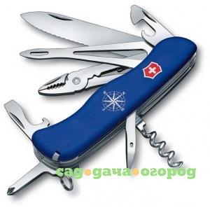 Фото Швейцарский нож синий с чехлом и темляком victorinox skipper 0.9093.2ws