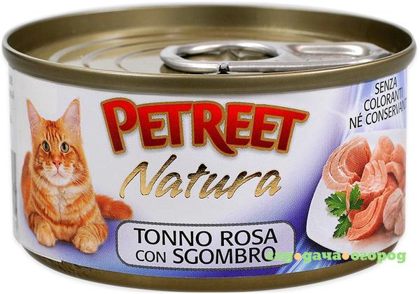 Фото Корм для кошек PETREET Кусочки розового тунца с сельдереем 70г