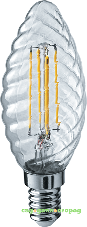 Фото Лампа светодиодная Navigator свеча витая прозрачная 4Вт цоколь E14 (теплый свет)