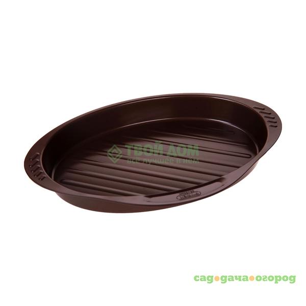 Фото Жаровня Pyrex Форма асиметрия ов. 35x23см мет 6 (AS35OR0/6146)