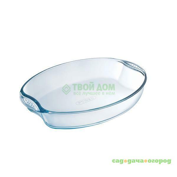 Фото Форма для запекания Pyrex Classic Easy Grip Glass Овальная с ручками 35х24 см (446B000/R046/5646)