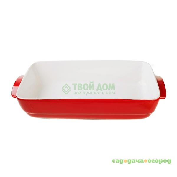 Фото Форма для запекания Pyrex Wave Ceramic red Прямоугольная 30х20 см (C308B05/5044)