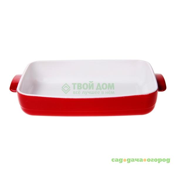 Фото Форма для запекания Pyrex Wave Ceramic red Прямоугольная 33х23 см (C309B05/5044)