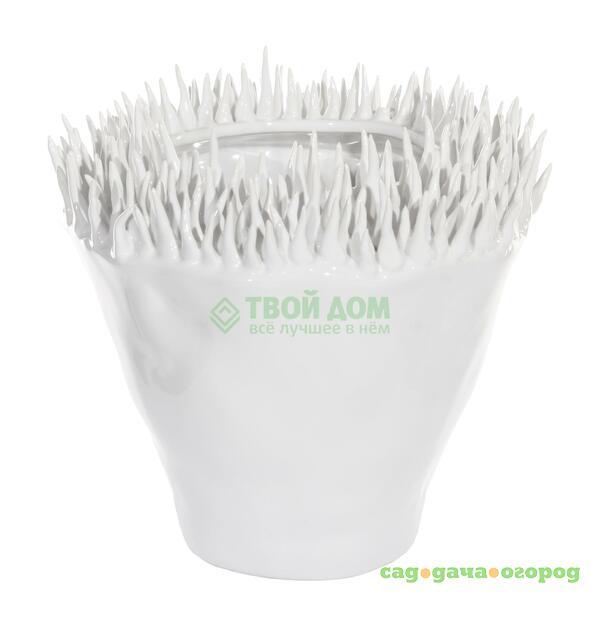 Фото Shi shi Ваза керамическая spiky edge бел 21.5см
